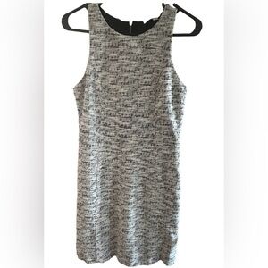 Loft Women's White & Black Tweed Style Sleeveless Dress Size 2